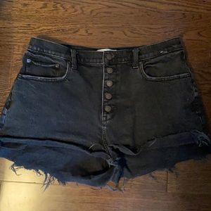 Abercrombie & Fitch black high rise mom shorts